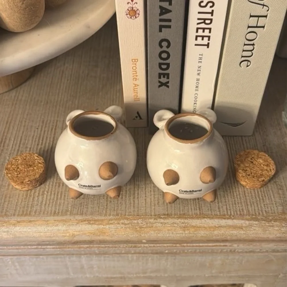 Crate&Barrel Pig Salt Pepper Shakers - Oink